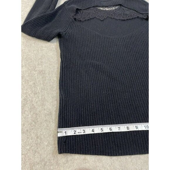 A.L.C. Wool And Cashmere Blend Lace Back Cut Out Sweater Black size M - Picture 9 of 16